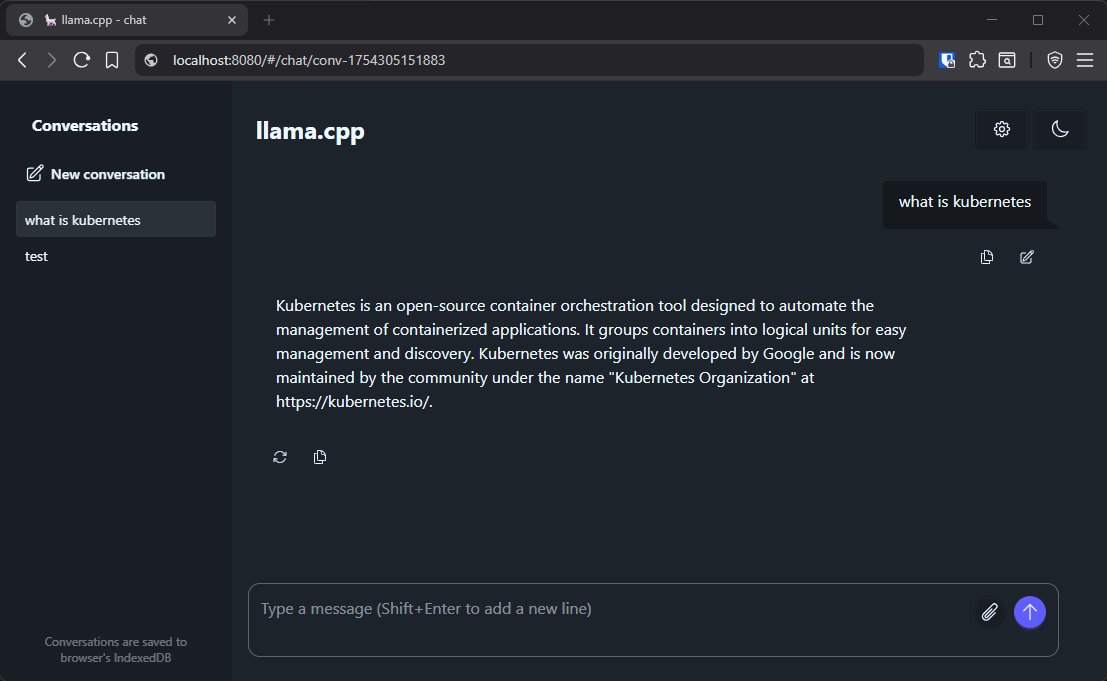 llama-cpp web ui